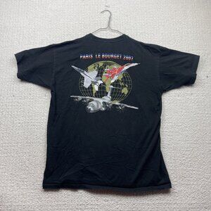 2007 Paris Le Bourget 47th Air Show Graphic T-Shirt Mens XL Air Plane Jet Black